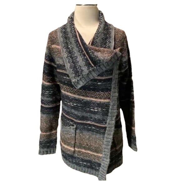 NWT Lucky Brand Woman Sx XS One Button Open Cardigan B Shawl Collar Style Wool - Picture 1 of 9